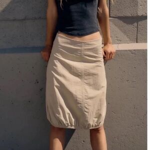 Zara Tan Knee-Length Bubble Skirt